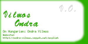 vilmos ondra business card